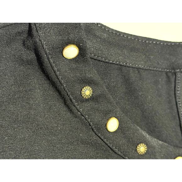 Vince Camuto black knit short sleeve top with sequin accents, Embellished Neck - Picture 4 of 9